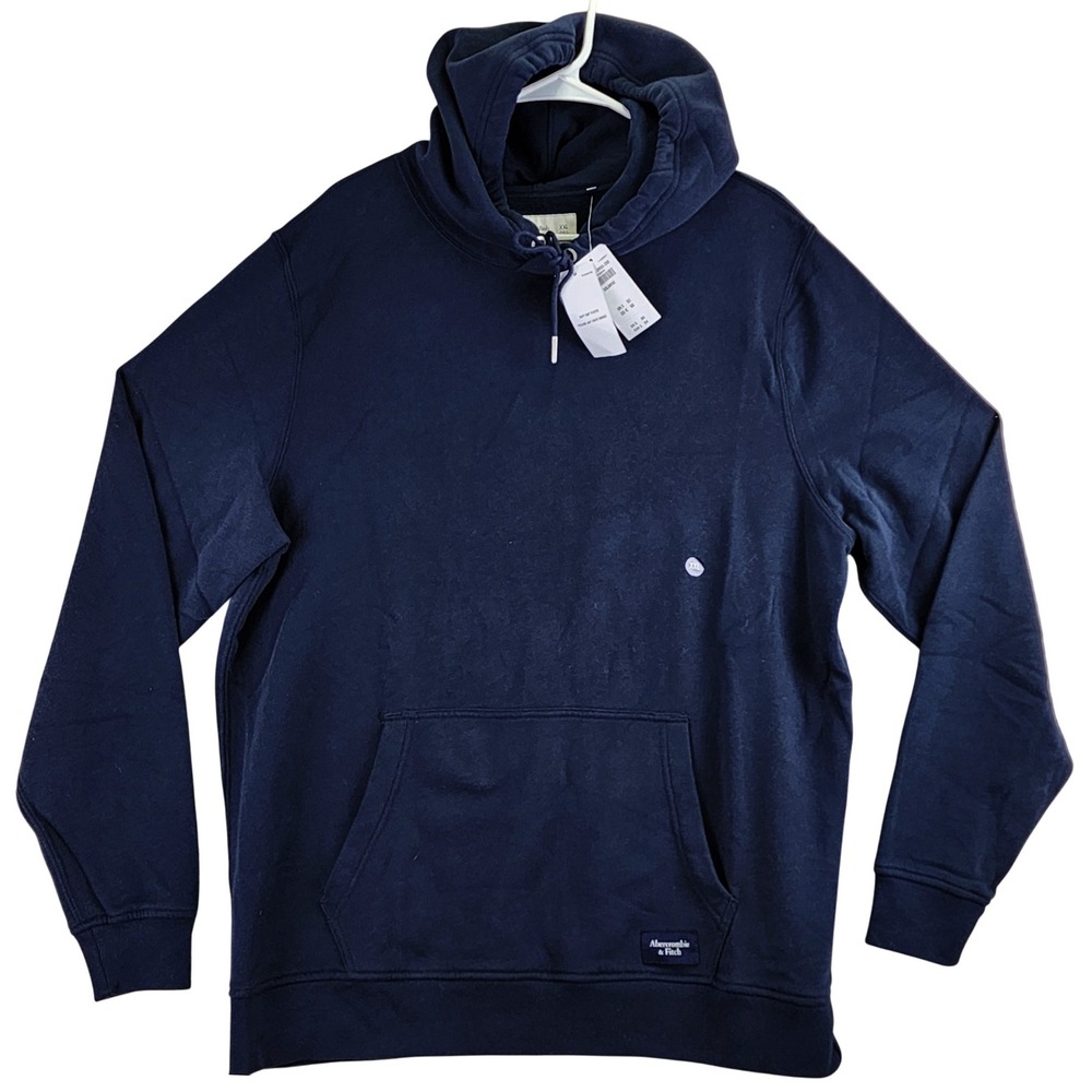 Abercrombie & Fitch Soft A&F Fleece Hoodie Mens XXL Navy Blue Pullover Casual